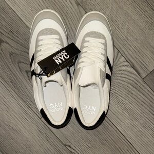 Madden NYC Women's White and Black Sneakers
